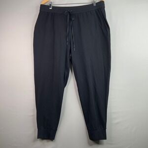 EILEEN FISHER Black Knit Drawstring Waist Jogger Pants Womens XL TG